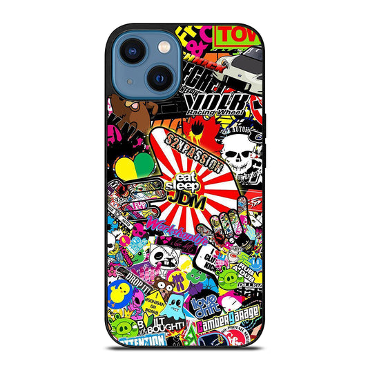 EAT SLEEP JDM STICKER BOMB 2 iPhone 14 Case Cover