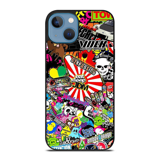 EAT SLEEP JDM STICKER BOMB 2 iPhone 13 Case Cover