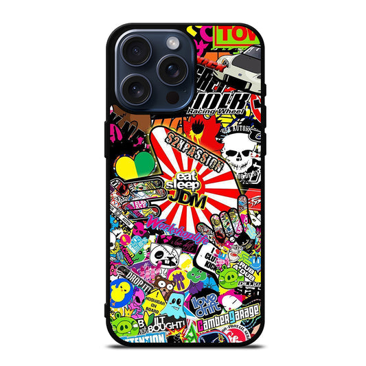 EAT SLEEP JDM STICKER BOMB 2 iPhone 15 Pro Max Case Cover