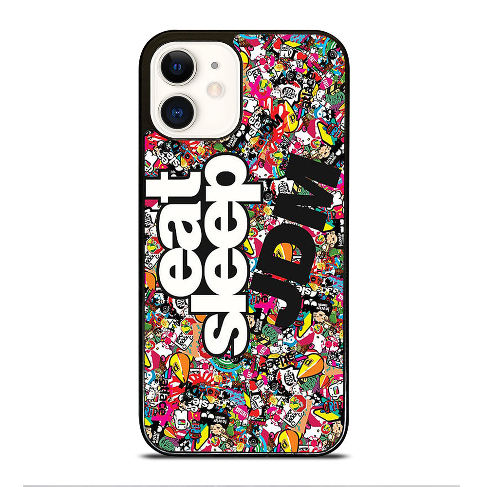 EAT SLEEP JDM STICKER BOMB iPhone 12 Case Cover