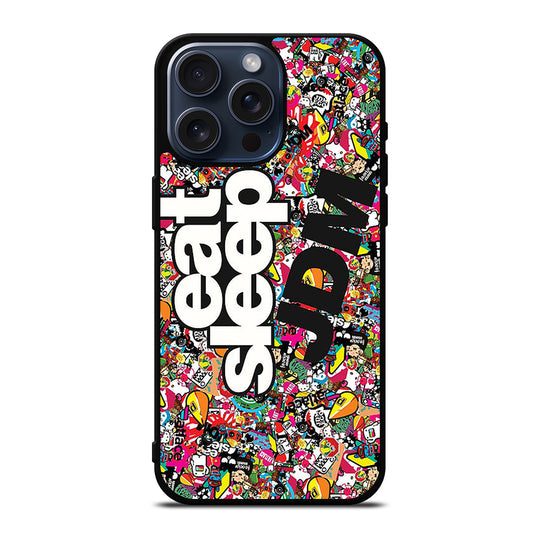 EAT SLEEP JDM STICKER BOMB iPhone 15 Pro Max Case Cover