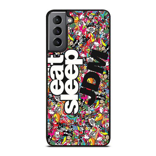 EAT SLEEP JDM STICKER BOMB Samsung Galaxy S21 Plus Case Cover