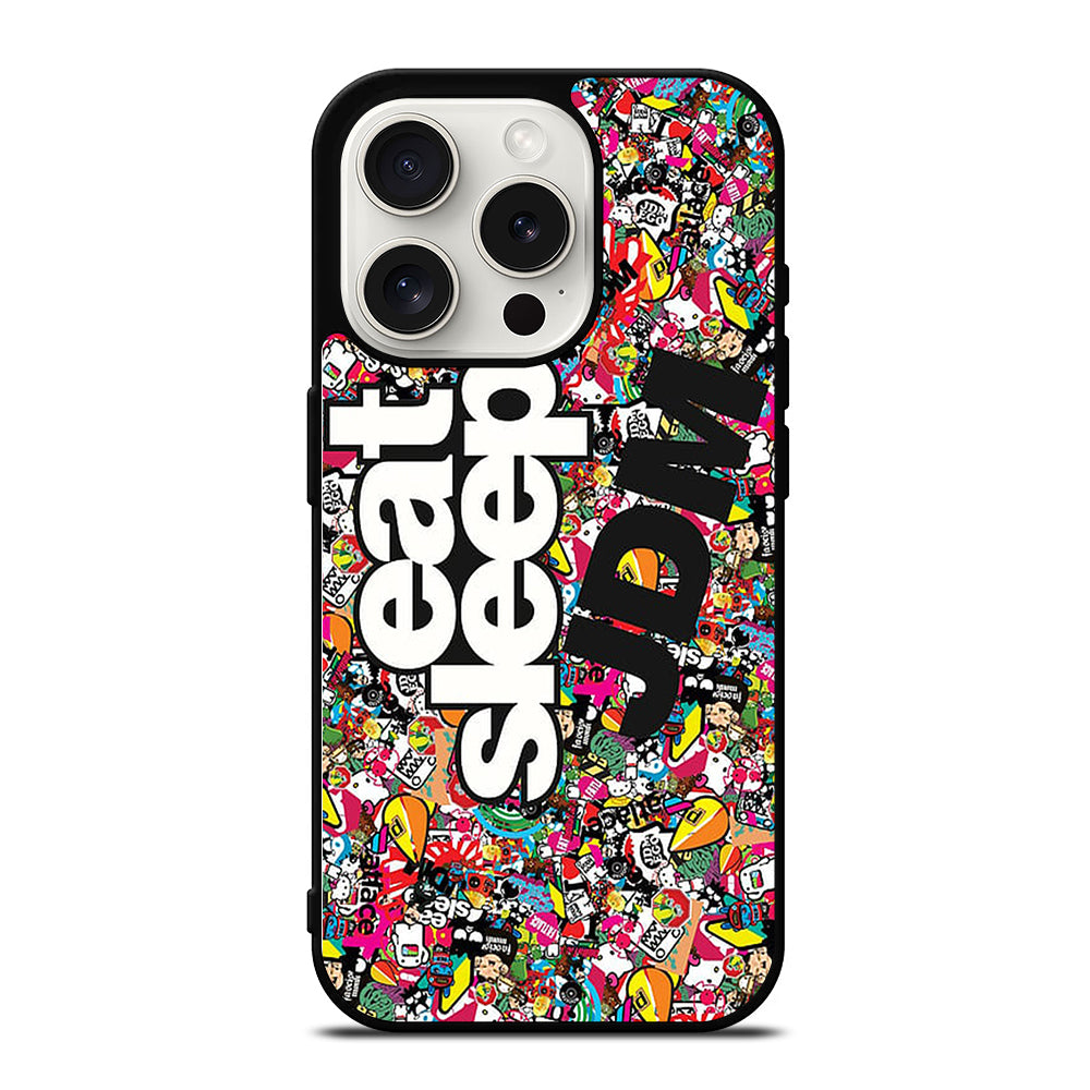 EAT SLEEP JDM STICKER BOMB iPhone 15 Pro Case Cover