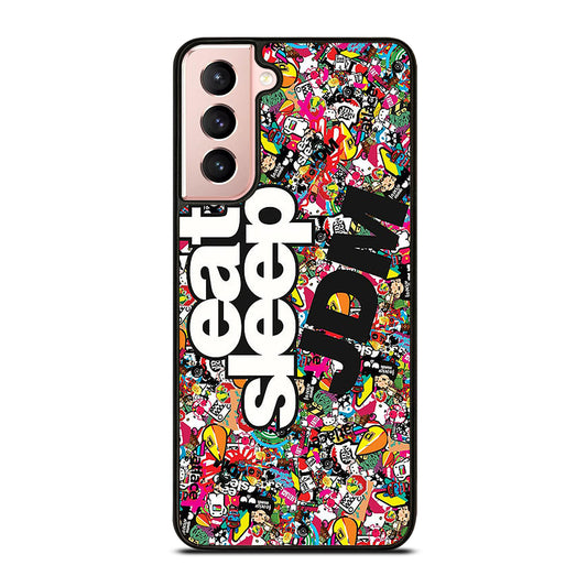 EAT SLEEP JDM STICKER BOMB Samsung Galaxy S21 Case Cover