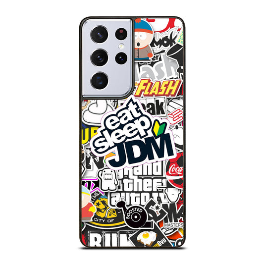 EAT SLEEP JDM STICKER Samsung Galaxy S21 Ultra Case Cover