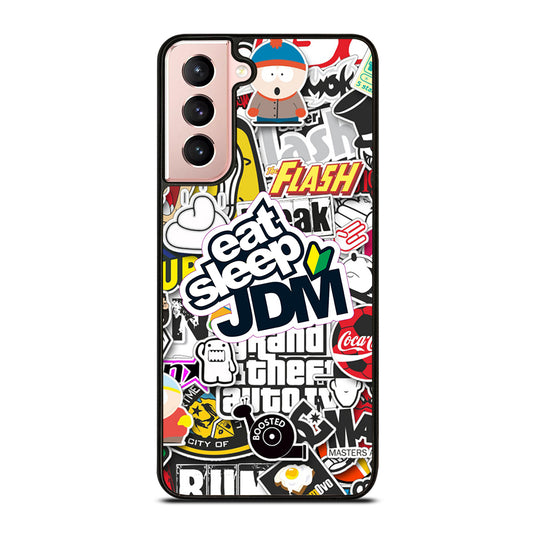 EAT SLEEP JDM STICKER Samsung Galaxy S21 Case Cover