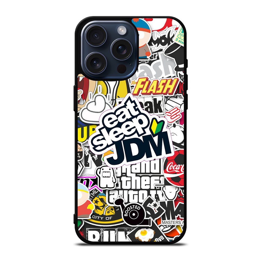 EAT SLEEP JDM STICKER iPhone 15 Pro Max Case Cover