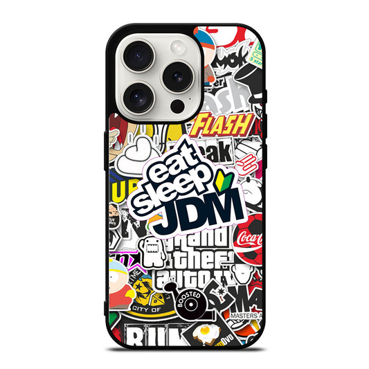 EAT SLEEP JDM STICKER iPhone 15 Pro Case Cover
