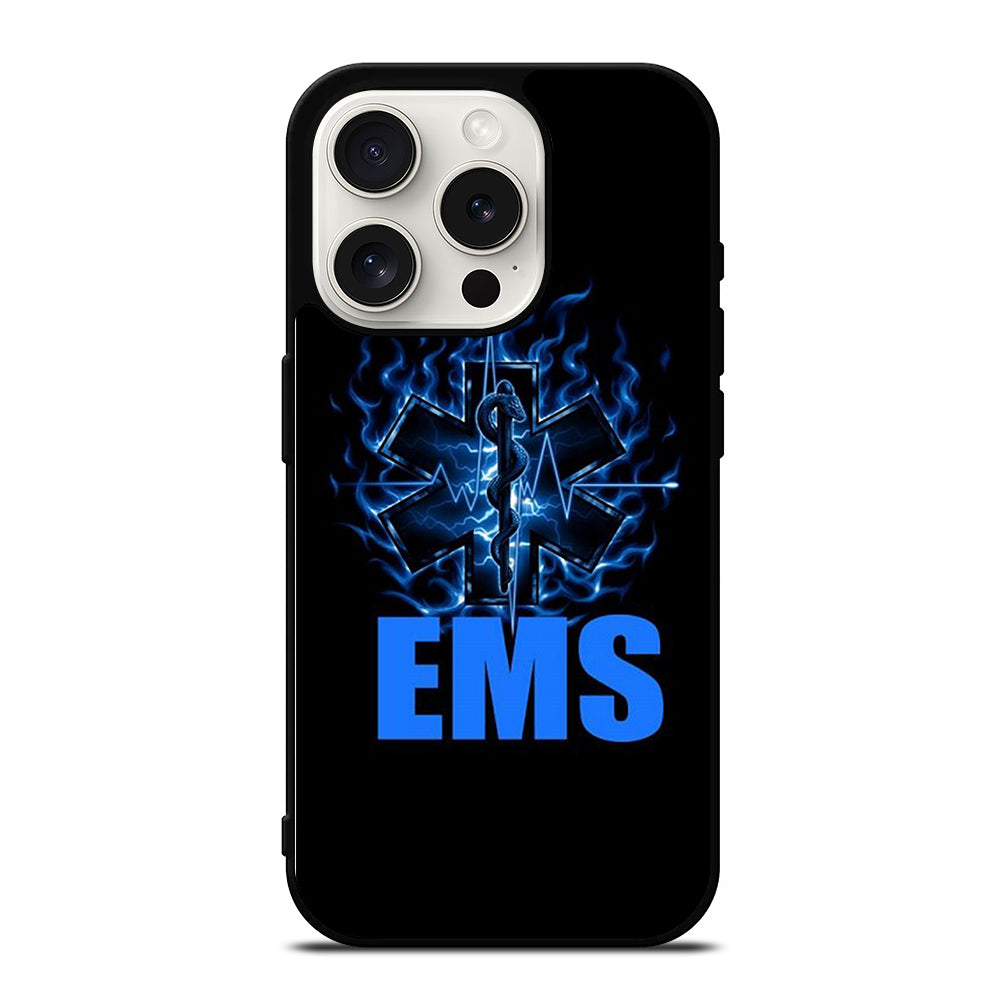 EMT EMS MEDICAL BLACK LOGO iPhone 15 Pro Case Cover