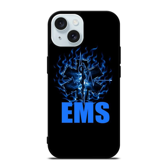 EMT EMS MEDICAL BLACK LOGO iPhone 15 Case Cover