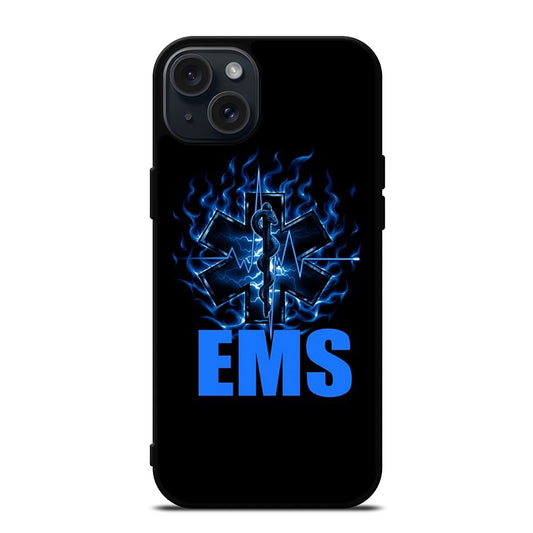 EMT EMS MEDICAL BLACK LOGO iPhone 15 Plus Case Cover