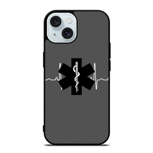 EMT EMS MEDICAL CARBON LOGO iPhone 15 Case Cover