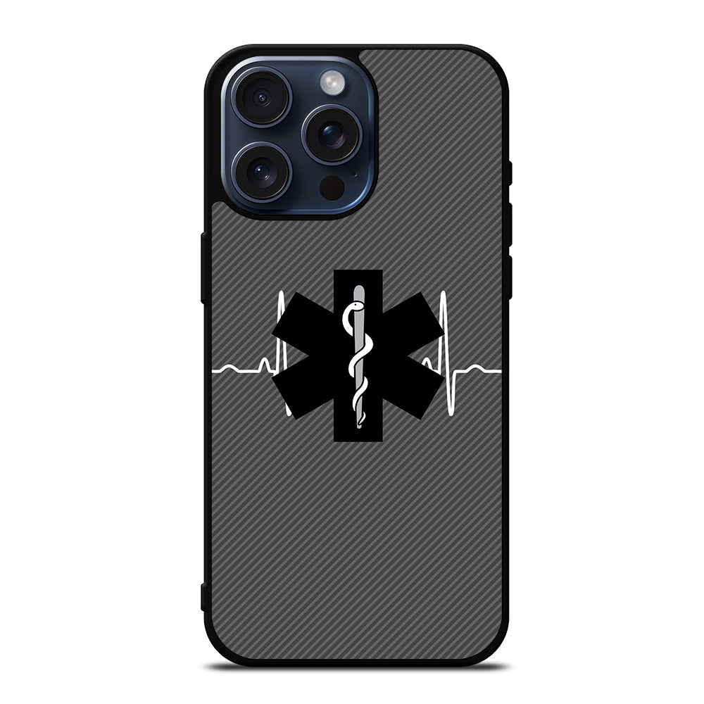 EMT EMS MEDICAL CARBON LOGO iPhone 15 Pro Max Case Cover