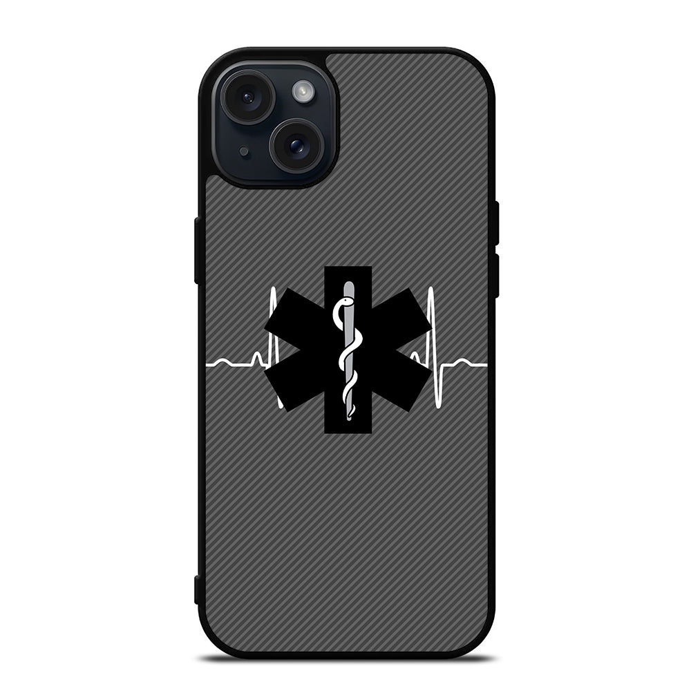 EMT EMS MEDICAL CARBON LOGO iPhone 15 Plus Case Cover