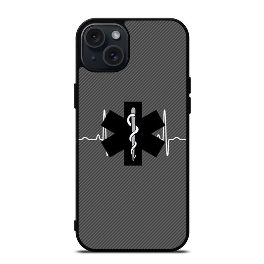 EMT EMS MEDICAL CARBON LOGO iPhone 15 Plus Case Cover