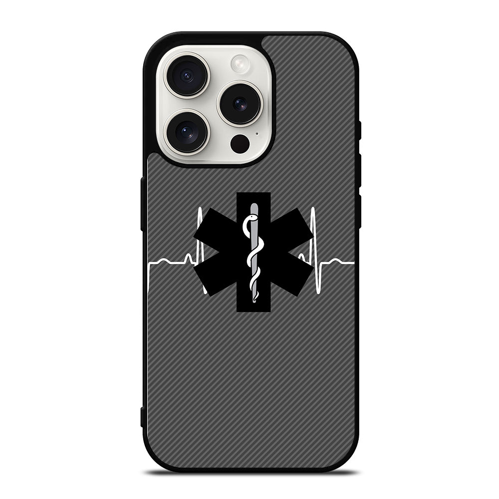 EMT EMS MEDICAL CARBON LOGO iPhone 15 Pro Case Cover