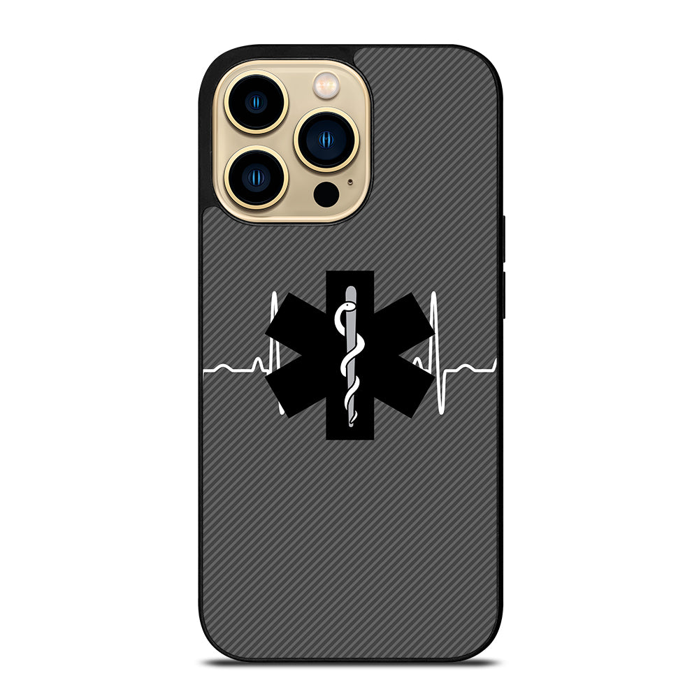 EMT EMS MEDICAL CARBON LOGO iPhone 14 Pro Max Case Cover