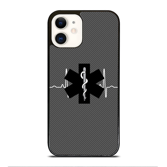 EMT EMS MEDICAL CARBON LOGO iPhone 12 Case Cover