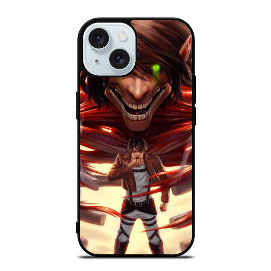 EREN YEAGER ATTACK ON TITAN ART iPhone 15 Case Cover
