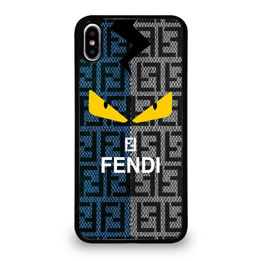 FENDI ROMA BLUE GRAY PATTERN iPhone XS Max Case Cover