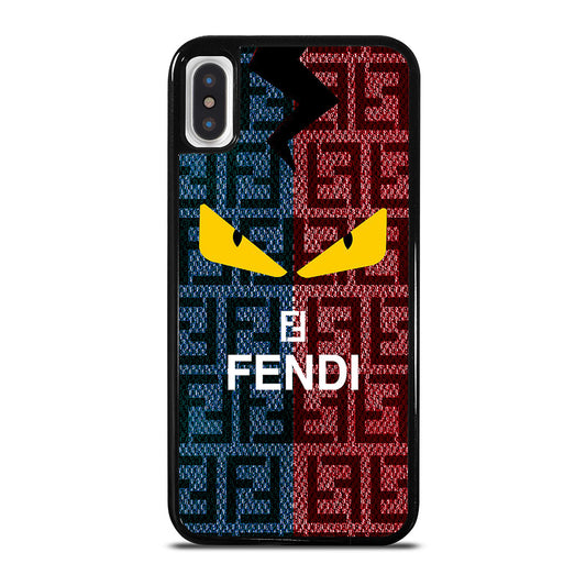 FENDI ROMA BLUE RED PATTERN iPhone X / XS Case Cover