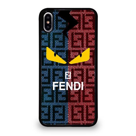 FENDI ROMA BLUE RED PATTERN iPhone XS Max Case Cover