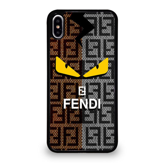 FENDI ROMA BROWN GREY PATTERN iPhone XS Max Case Cover