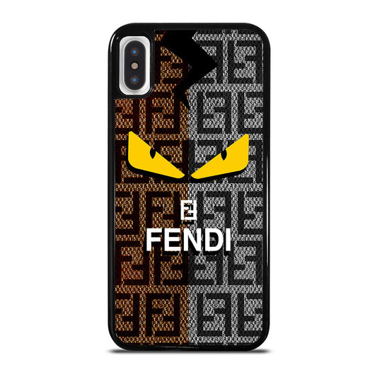 FENDI ROMA BROWN GREY PATTERN iPhone X / XS Case Cover