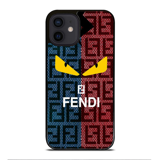 FENDI ROMA BLUE RED PATTERN iPhone 12 Mini Case Cover