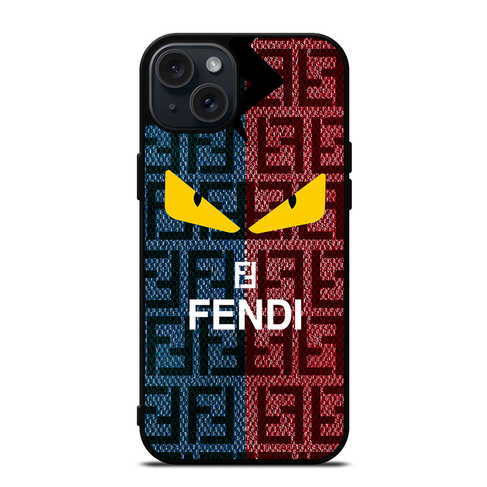 FENDI ROMA BLUE RED PATTERN iPhone 15 Plus Case Cover