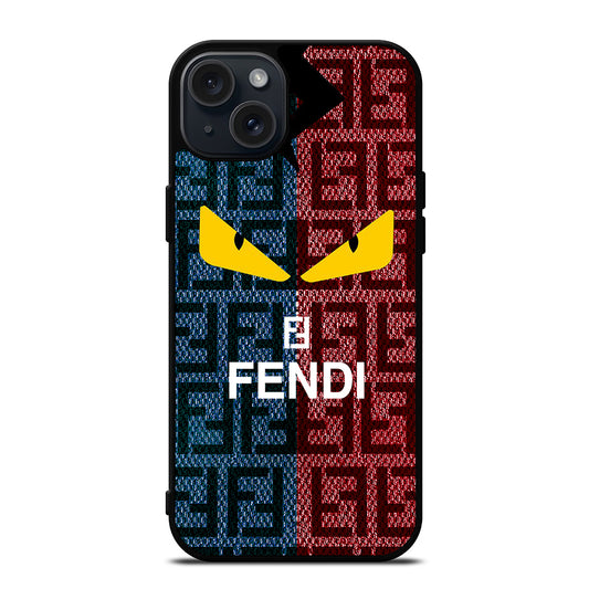 FENDI ROMA BLUE RED PATTERN iPhone 15 Plus Case Cover