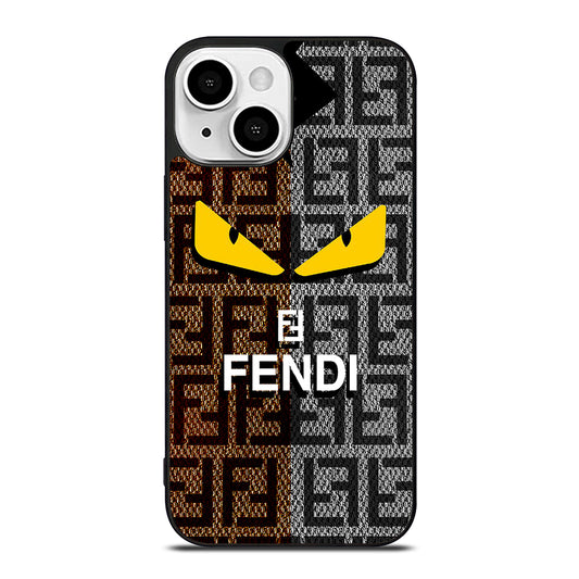 FENDI ROMA BROWN GREY PATTERN iPhone 13 Mini Case Cover