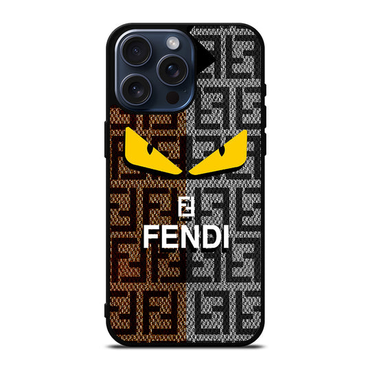 FENDI ROMA BROWN GREY PATTERN iPhone 15 Pro Max Case Cover