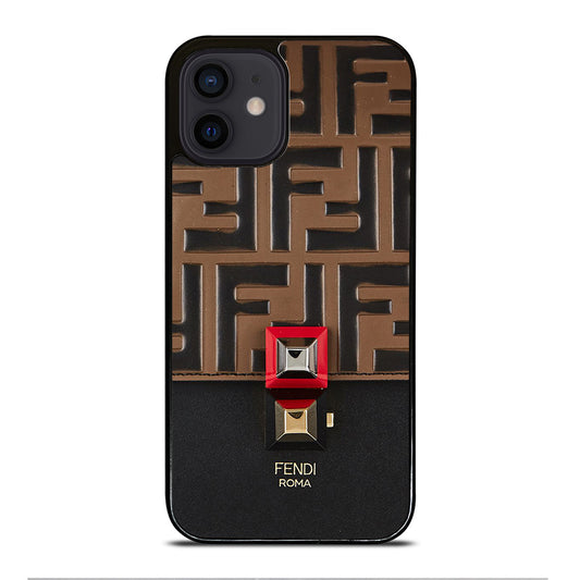 FENDI ROMA BROWN PATTERN iPhone 12 Mini Case Cover