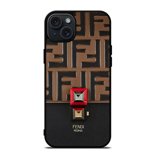 FENDI ROMA BROWN PATTERN iPhone 15 Plus Case Cover