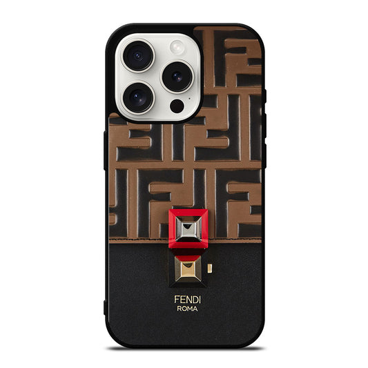 FENDI ROMA BROWN PATTERN iPhone 15 Pro Case Cover