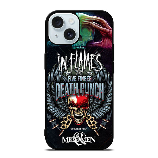 FIVE FINGER DEATH PUNCH AND IN FLAMES iPhone 15 Case Cover