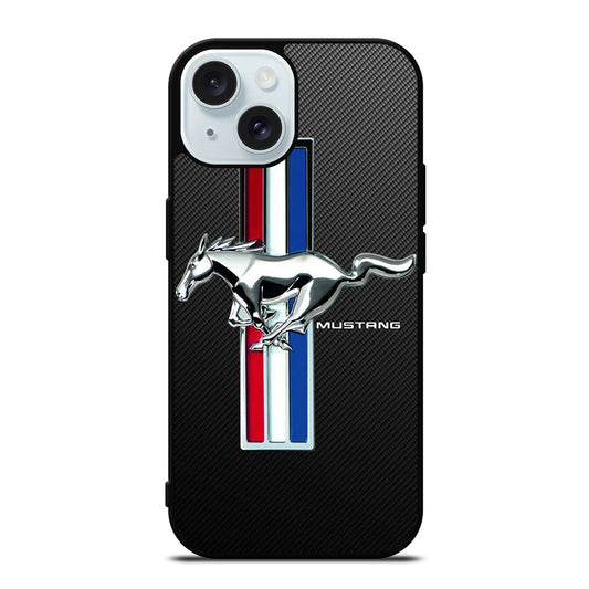 FORD MUSTANG GT CARBON LOGO iPhone 15 Case Cover