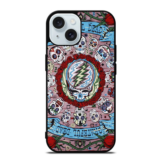 GRATEFUL DEAD BAND SKULL iPhone 15 Case Cover