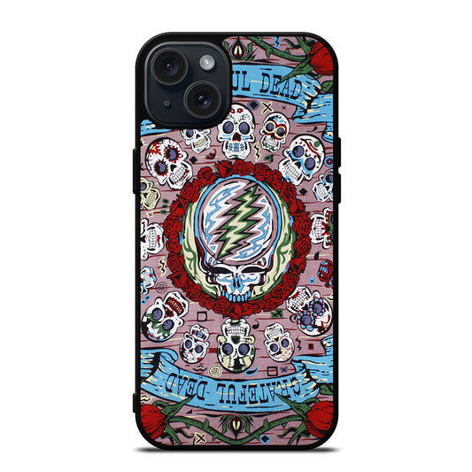 GRATEFUL DEAD BAND SKULL iPhone 15 Plus Case Cover