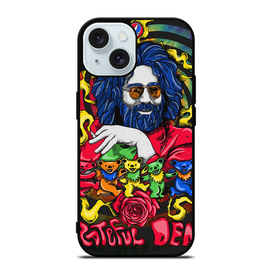 GRATEFUL DEAD JERRY GARCIA ART iPhone 15 Case Cover