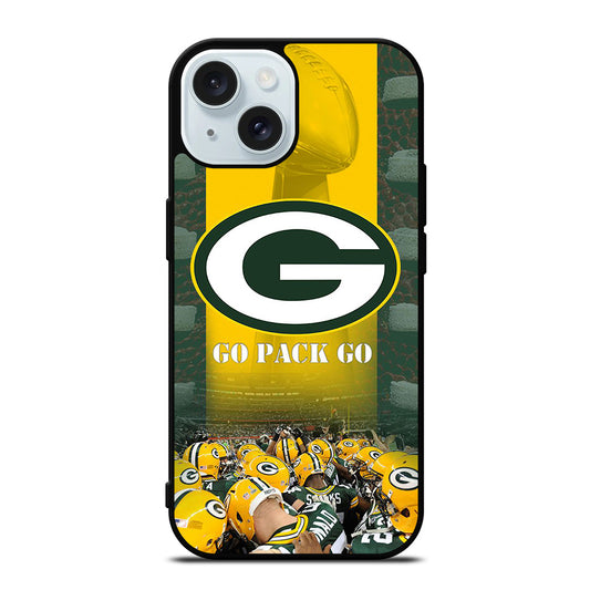 GREEN BAY PACKERS GO PACK GO LOGO 2 iPhone 15 Case Cover