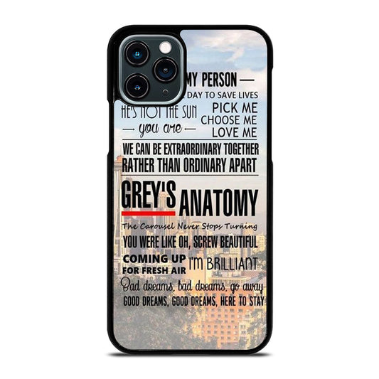 GREY'S ANATOMY QUOTE iPhone 11 Pro Case Cover