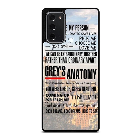 GREY'S ANATOMY QUOTE Samsung Galaxy Note 20 Case Cover