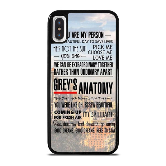 GREY'S ANATOMY QUOTE iPhone X / XS Case Cover