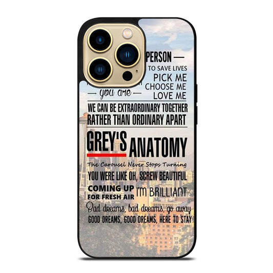 GREY'S ANATOMY QUOTE iPhone 14 Pro Max Case Cover