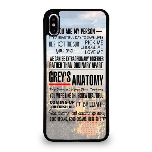 GREY'S ANATOMY QUOTE iPhone XS Max Case Cover