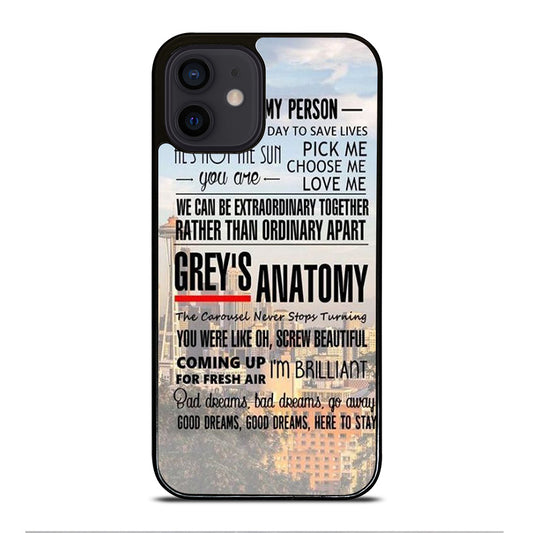 GREY'S ANATOMY QUOTE iPhone 12 Mini Case Cover