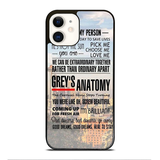 GREY'S ANATOMY QUOTE iPhone 12 Case Cover