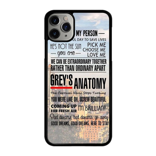 GREY'S ANATOMY QUOTE iPhone 11 Pro Max Case Cover